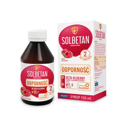Solbetan Odporność, syrop, dla dzieci od 2 roku życia, smak malinowy, 150 ml