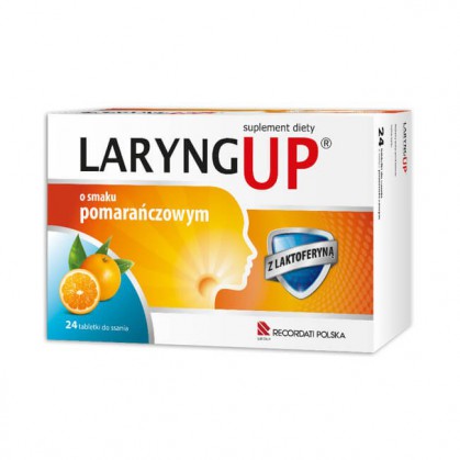 Laryng Up, smak pomarańczowy, tabletki do ssania, 24szt.