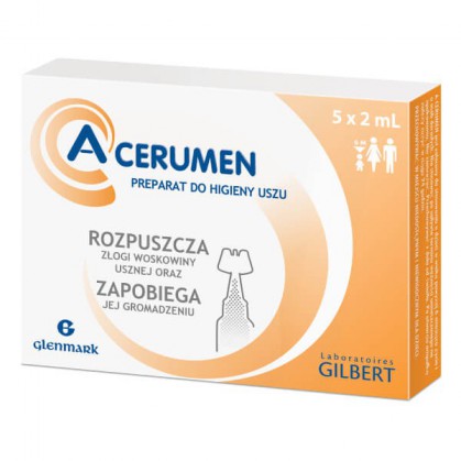 A-Cerumen, preparat do higieny uszu powyżej 6 miesiąca, 2 ml x 5 ampułek