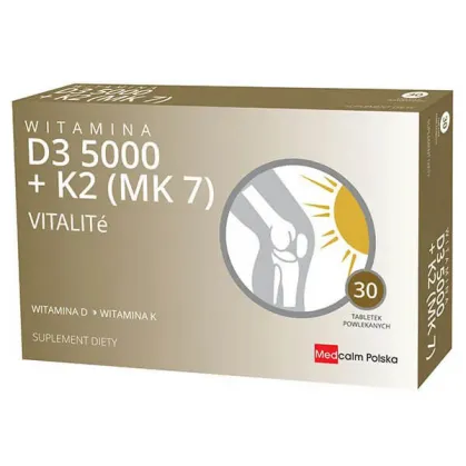 Vitalite, Witamina D3 5000 + K2 (MK 7), 30 tabletek