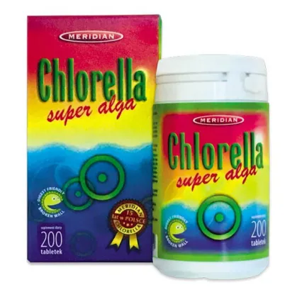 Chlorella Super Alga, algi prasowane, 200 tabletek