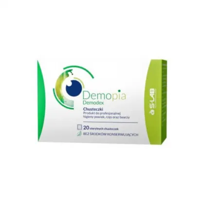 Demopia Demodex, chusteczki do profesjonalnej higieny powiek, rzęs oraz twarzy, 20 sztuk