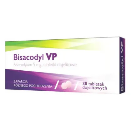 Bisacodyl VP 5 mg, 30 tabletek dojelitowych (import równoległy Delpharma)