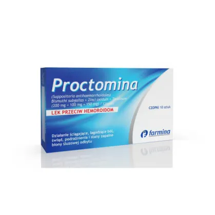 Proctomina (200 mg + 100 mg + 150 mg), czopki, 10 sztuk