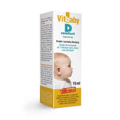 Vitbaby D Comfort, krople dla niemowląt od 1 miesiąca, dzieci i dorosłych, 10 ml