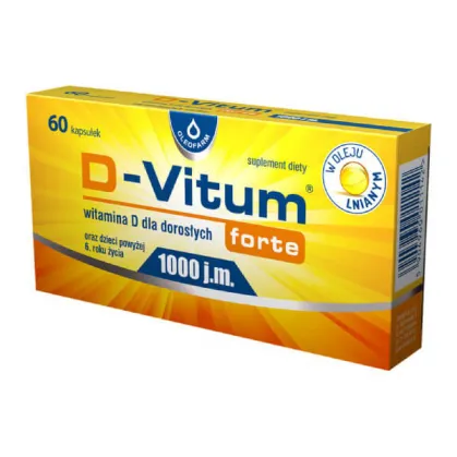 D-Vitum Forte 1000 j.m, dla dorosłych, 60 kapsułek