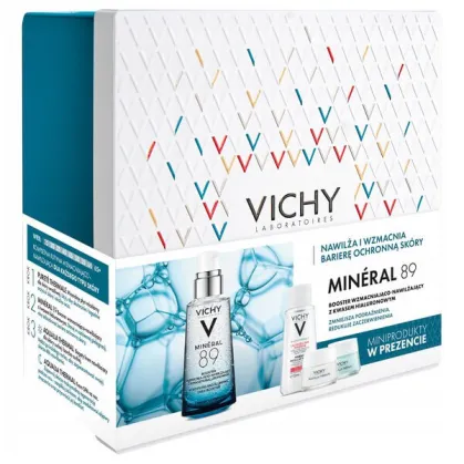 Vichy Zestaw Mineral 89 Booster, 50ml + Płyn micelarny, 100ml +  Krem na dzień, 15ml + Krem na noc, 15ml