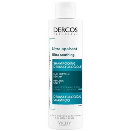 Vichy Dercos Ultra Soothing, szampon ultrakojący, włosy normalne i przetłuszczające się, 200 ml