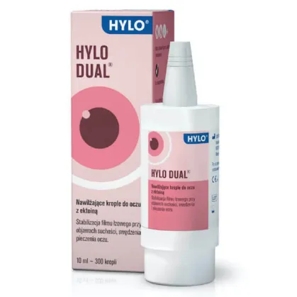 Hylo Dual, nawilżające krople do oczu z ektoiną, bez konserwantów, 10 ml