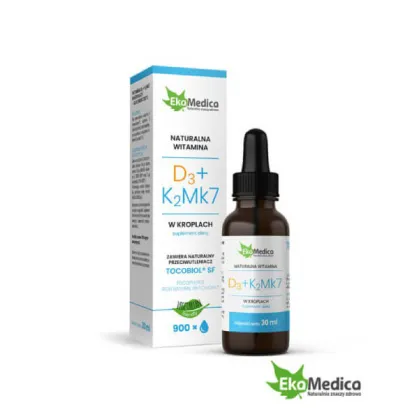 EkaMedica Naturalna witamina D3 + K2MK7, krople, 30 ml