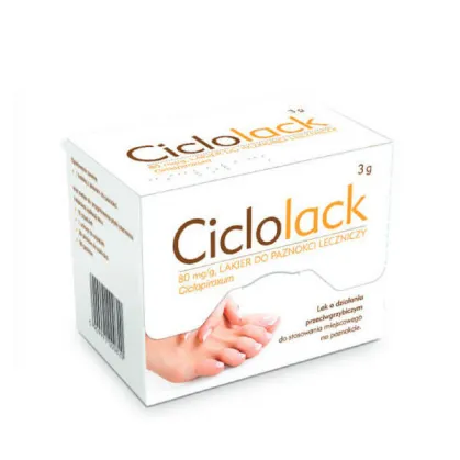 Ciclolack 80mg/g, lakier do paznokci leczniczy, 3g