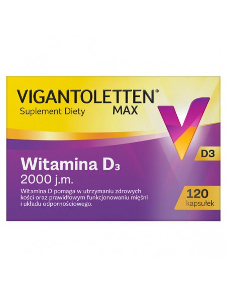 Vigantoletten Max, witamina D3 2000 j.m., 120 kapsułek - 2