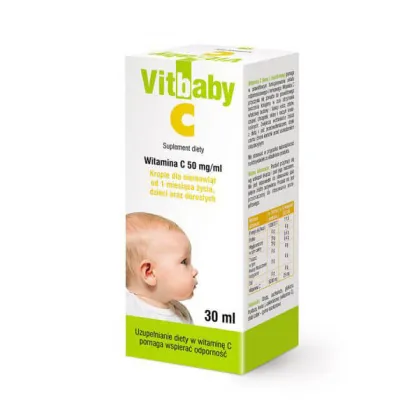 Vitbaby C, krople dla niemowląt od 1 miesiąca, dzieci i dorosłych, 30 ml