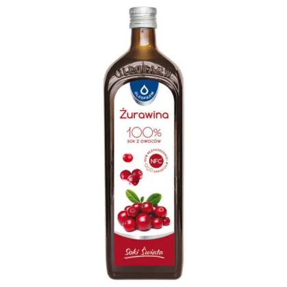Oleofarm Soki Świata Żurawina, 100% sok z owoców, 980 ml