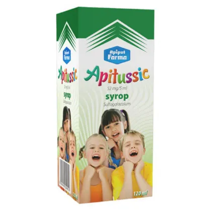 Apitussic 52 mg/ 5 ml, syrop dla dzieci i dorosłych, 120 ml