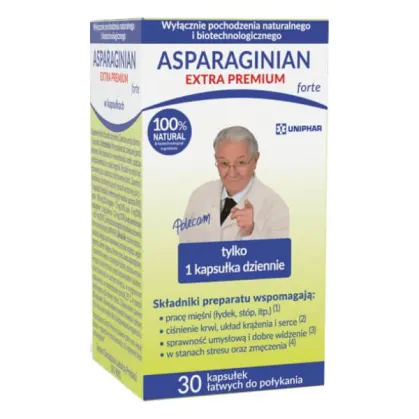 Asparaginian Extra Premium Forte, 30 kapsułek