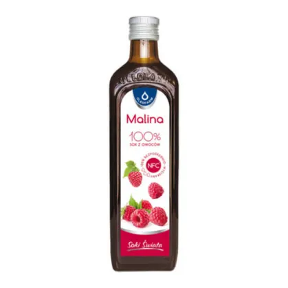 Oleofarm Soki Świata Malina, 100% sok z owoców, 490 ml