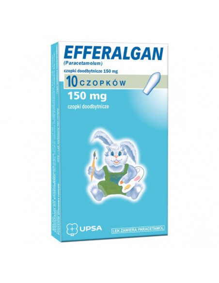 Efferalgan 150mg, dla dzieci od 24 miesięcy do 3 lat, 10 czopków