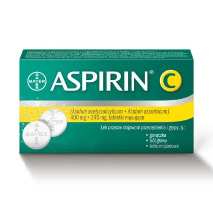 Aspirin C 400 mg + 240 mg, 20 tabletek musujących (Delpharma imp.równoległy)