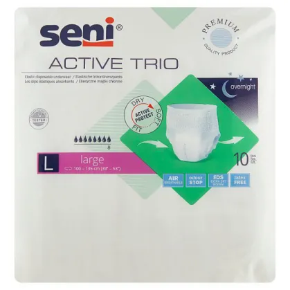 Seni Active Trio, elastyczne majtki chłonne, L, 10 sztuk