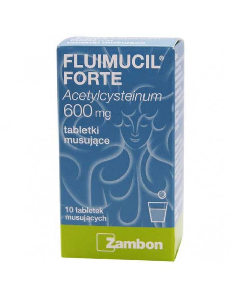 Fluimucil Forte 600 mg, 10 tabletek musujących (import równoległy ForFarm)