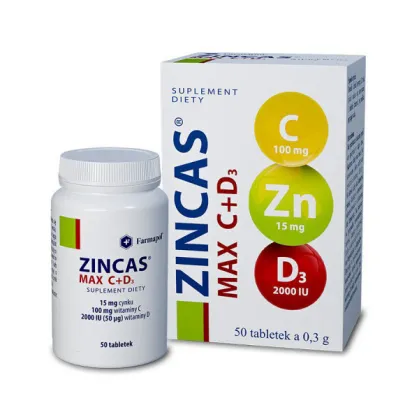 Zincas Max C + D3, 50 tabletek