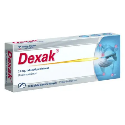 Dexak 25 mg, 10 tabletek powlekanych (import równoległy Pharmapoint)