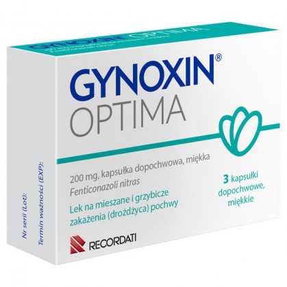 Gynoxin Optima 200 mg, 3 kapsułki dopochwowe miękkie