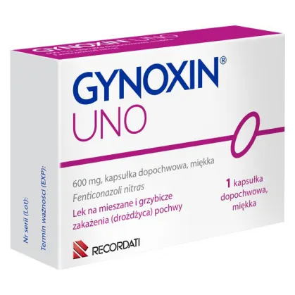 Gynoxin Uno 600 mg, 1 kapsułka dopochwowa miękka (import równoległy Delfarma)