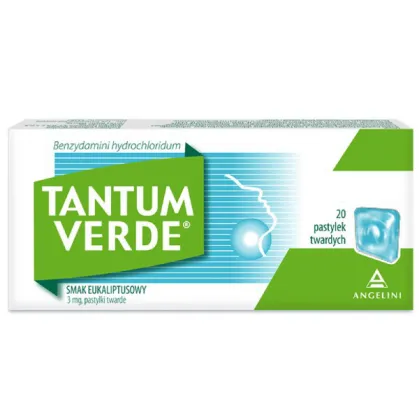 Tantum Verde 3 mg, smak eukaliptusowy, 20 pastylek twardych