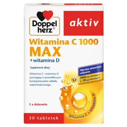 Doppelherz Aktiv Witamina C 1000 Max + witamina D, 30 tabletek