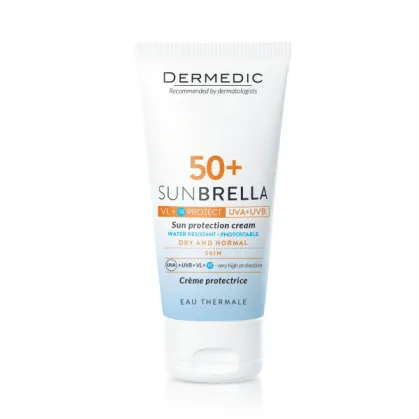 Dermedic Sunbrella, krem ochronny do twarzy, skóra sucha i normalna, SPF 50+, 50 g