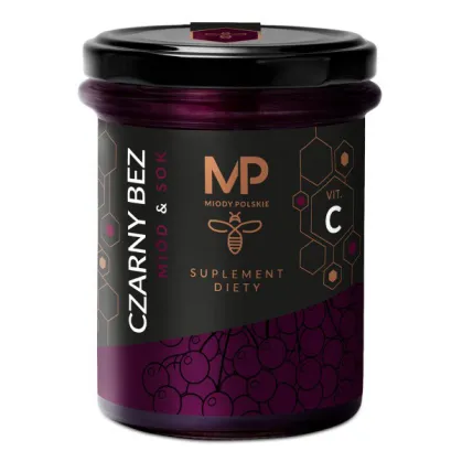 Miody Polskie Miód & Sok Czarny Bez + Vit. C, 250 g