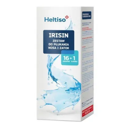 Heltiso Irisin, Zestaw do płukania nosa i zatok, 1 butelka + 16 saszetek