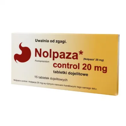 Nolpaza Control  20mg, 15 tabletek (import równoległy Delfarma)