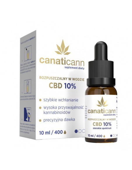 Canaticann, Rozpuszczalny w wodzie olejek CBD 10%, 10 ml