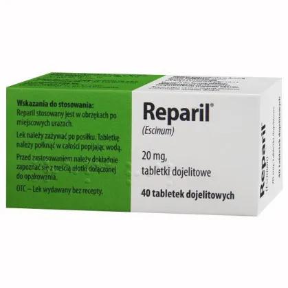 Reparil 20mg, 40 tabletek dojelitowych (import równoległy Delfarma)
