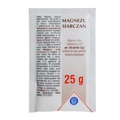Magnezu siarczan 1g/1g, proszek do sporządzania roztworu, 25 g