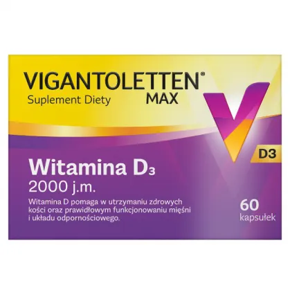 Vigantoletten Max, witamina D3 2000 j.m., 60 kapsułek