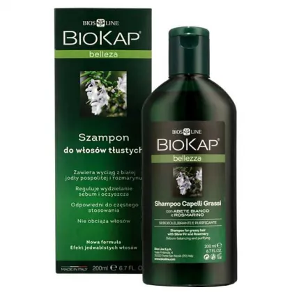 Biokap Bellezza, szampon do włosów tłustych, 200 ml