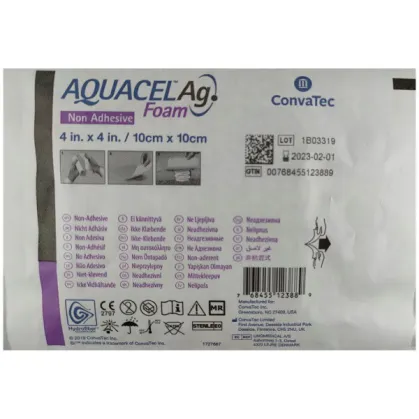 Aquacel Ag Foam, opatrunek nieprzylepny, 10cm x 10cm, 1 sztuka