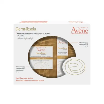 Zestaw Avene DermAbsolu, przywracający komfort skóry krem na noc, 40ml + odmładzający krem pod oczy, 15ml