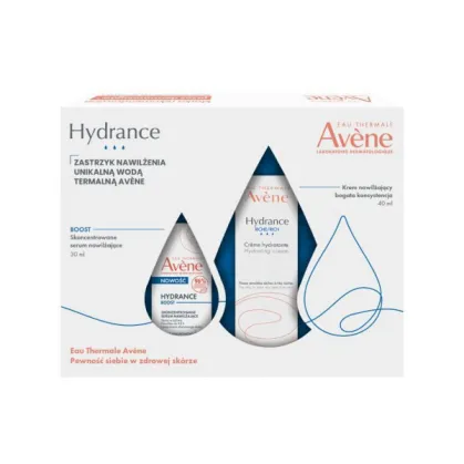 Zestaw Avene Hydrance, Boost skoncentrowane serum nawilżające, 30ml + krem nawilżający bogata konsystencja, 40ml