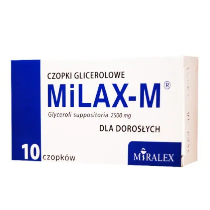 Milax-M 2500 mg, czopki glicerolowe dla dorosłych, 10 sztuk