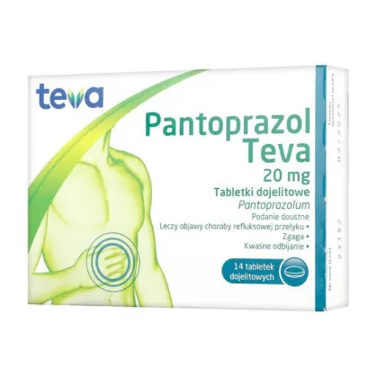 Pantoprazol Teva 20mg, 14 tabletek (import równoległy Delfarma)