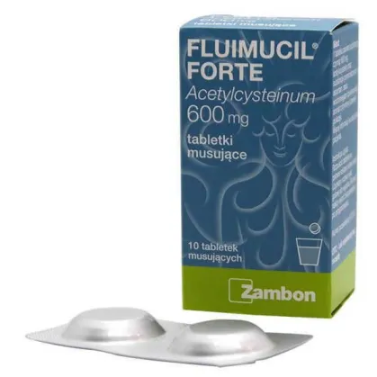 Fluimucil Forte 600mg, 10 tabletek musujących (import InPharm)