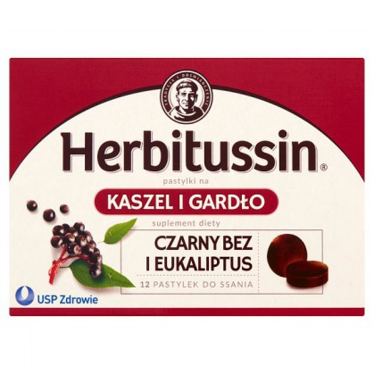 Herbitussin Kaszel i Gardło, 12 pastylek do ssania
