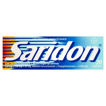 Saridon 250 mg + 150 mg + 50 mg, 20 tabletek