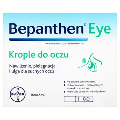 Bepanthen Eye, krople do oczu, 10 x 0,5 ml ampułki