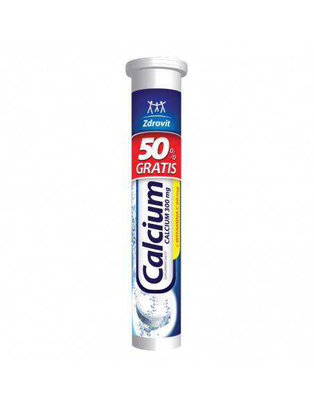 Zdrovit Calcium 300 mg + Witamina C 60 mg, tabletki musujące, 20 szt.